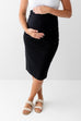 'Nicole' Maternity Ponte Knit Skirt in Black