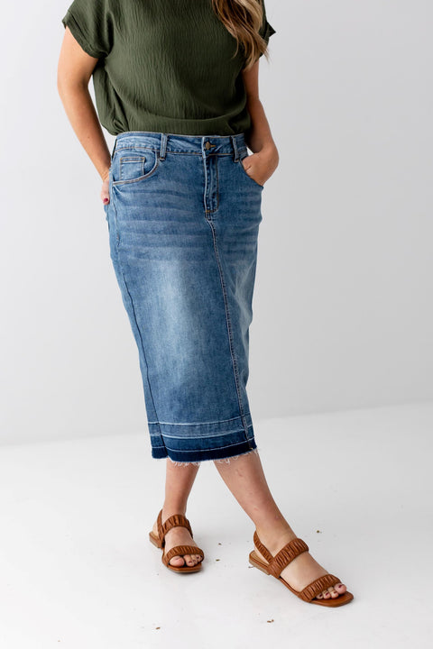 'Esme' Medium Wash Denim Skirt FINAL SALE
