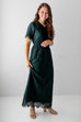 'Odessa' Lace Maxi Dress in Forest Green