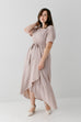 'Janessa' Faux Wrap Maxi Dress in Soft Mauve