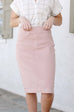 'Sara' Classic Knee Length Denim in Dusty Rose FINAL SALE