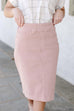 'Sara' Classic Knee Length Denim in Dusty Rose FINAL SALE