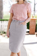 'Leah' Denim Skirt in Light Grey FINAL SALE