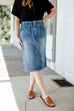 'Shira' Elastic Waist Denim Skirt FINAL SALE