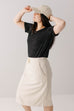 'Lynne' Bamboo Blend Pinstripe Tee in Black