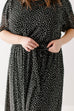 'Ramona' Abstract Print Midi Dress in Black FINAL SALE