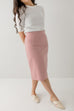 'Anna' Pencil Skirt in Dusty Pink FINAL SALE