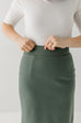 'Anna' Pencil Skirt in Dusty Green FINAL SALE