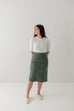 'Anna' Pencil Skirt in Dusty Green FINAL SALE