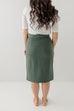 'Anna' Pencil Skirt in Dusty Green FINAL SALE