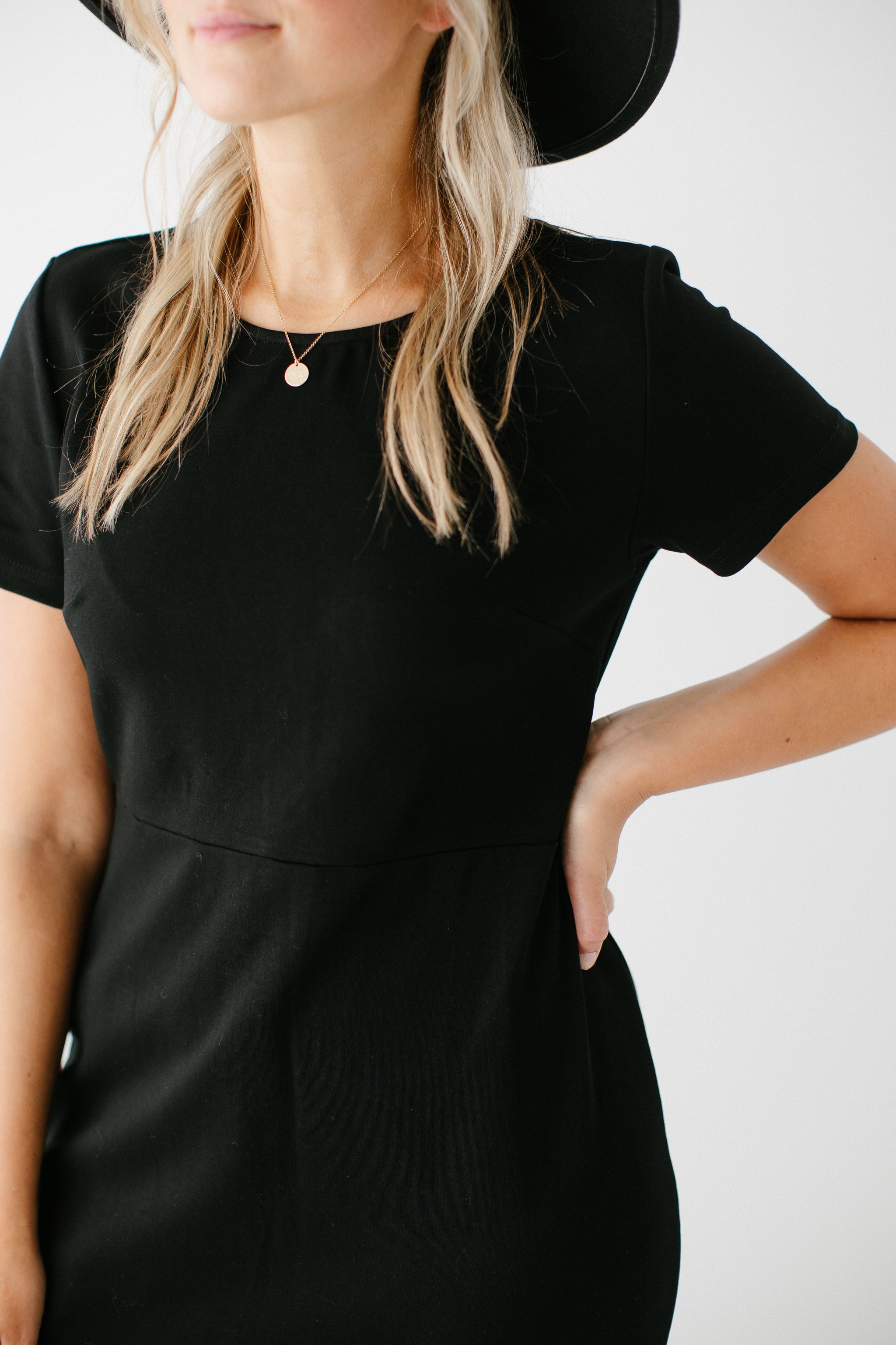 oversized black hoodie dress Spencer Ponte Knit Midi Dress – The Main Street Exchange