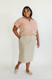 Plus 'Kara' Button Down Cotton Top in Clay FINAL SALE