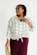 Plus 'Finch' Plaid Button Down Shirt in Off White FINAL SALE