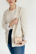 Mini Faux Leather Belt Bag in Beige