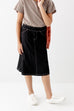 'Piper' Girl Knit Denim Skirt in Black