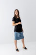 'Everlee' Maternity Denim Skirt in Medium Wash