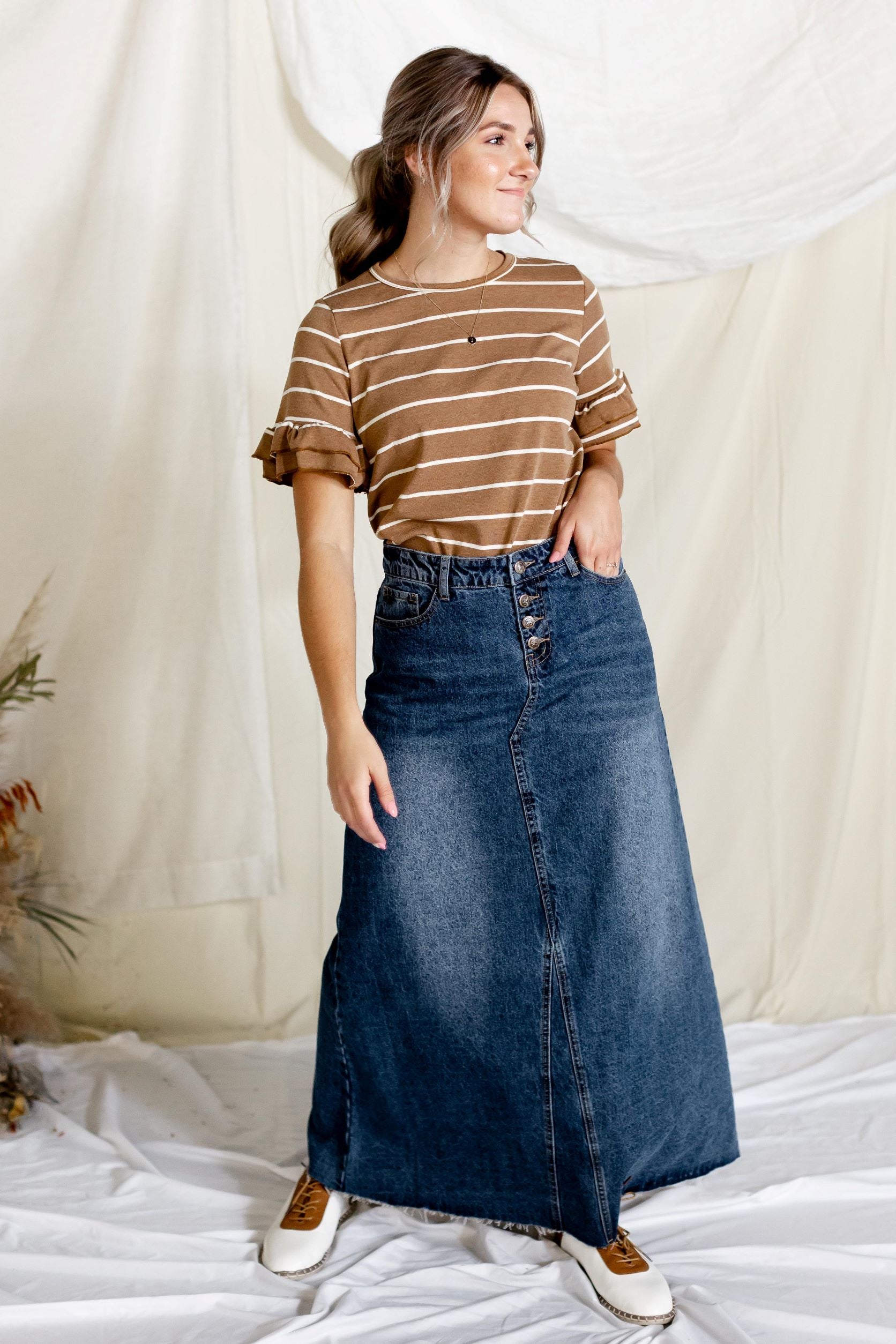 High waisted on sale denim skirt 60